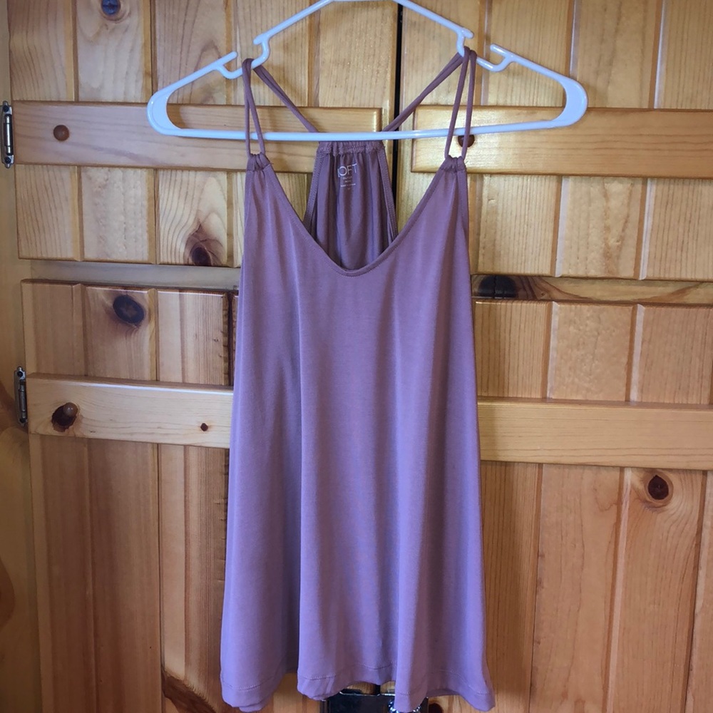 Loft outlet racer back pale mauve sleeveless top